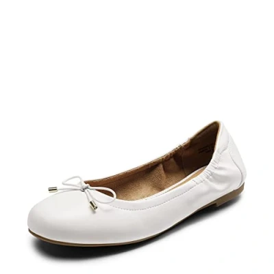 Imagen de DREAM PAIRS Bailarinas Mujer Zapatos Planos Comodo Ballet Flats Manoletinas con Lazo Blanco SDFA2310W E Talla 36 (EUR)