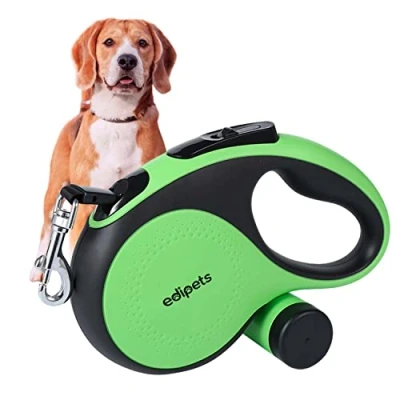 Imagen de Edipets, Correa Perro Extensible, Retráctil, 5 y 8 Metros, Cinta Flexible para Adiestramiento Paseo, Perros Pequeños, Medianos Grandes (Verde, Metros)
