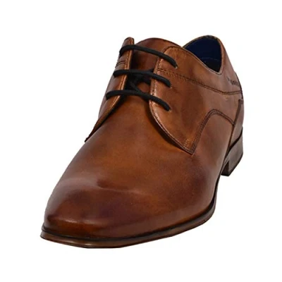 Imagen de bugatti Business Halbschuh aus Hochwertigem Leder, Derby mit Eleganter Liniengestaltung, Zapatos de Cordones Hombre, Marrón, 41 EU