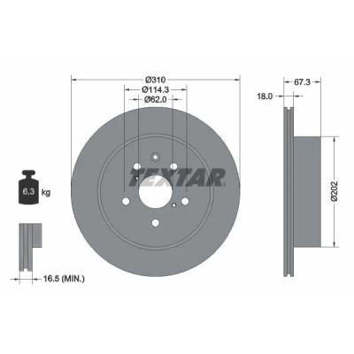 Imagen de TEXTAR PRO 92148003 Disco de freno LEXUS: IS 2, GS III