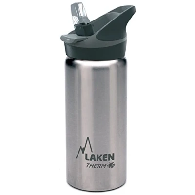 Imagen de Botella de Agua Térmica al Vacío Acero Inoxidable Doble Pared Laken (0,50L Acero) Tecnología 24 Horas Frío Ideal para Trabajo o Deporte Cierre Hermético y Uso Vertical