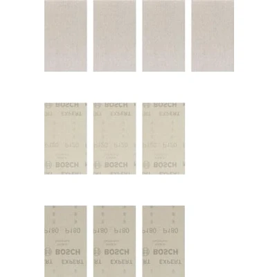 Imagen de Bosch Professional 10 x Set de mallas lija Expert M480, para Madera dura, Pintura sobre madera, 80 133 mm, Grano 80, 120, 180, Accesorios Lijadora orbital