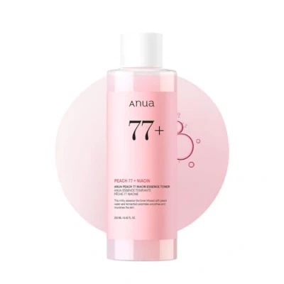 Imagen de ANUA Peach 77 Niacin Essence Toner 250 ml/Tónico iluminador para rostro, niacinamida, pantenol, ceramidas, tónico facial piel de cristal, cuidado la coreano (8,45 fl.oz.)