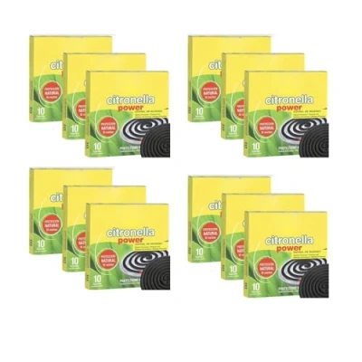Imagen de PLUS HOME Pack 12 de 10 Unidad espirales Incienso citronela Repelente antimosquito en interiot o Exterior. (Pack 12)