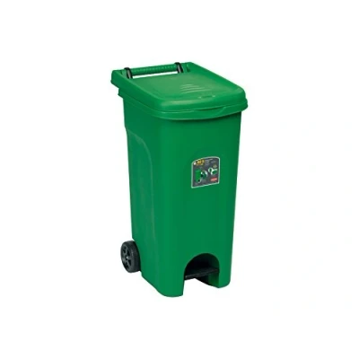 Imagen de Stefanplast 6431 Cubo con Ruedas Urbano Eco Pedal, Verde, 38 x 51 80 cm