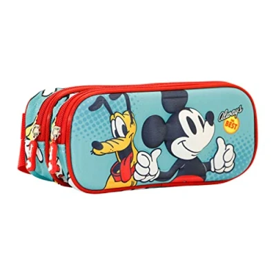 Imagen de Disney Mickey Mouse Best Estuche Portatodo 3D Doble, Verde, 22 x 9.5 cm