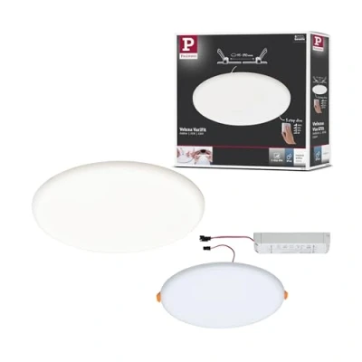 Imagen de Paulmann 93068 Panel LED, luminaria empotrable Veluna VariFit IP44 3 Step Dim 215 mm redondo incl. 1x22 W, lámpara de techo, satinado, plástico 4000 K