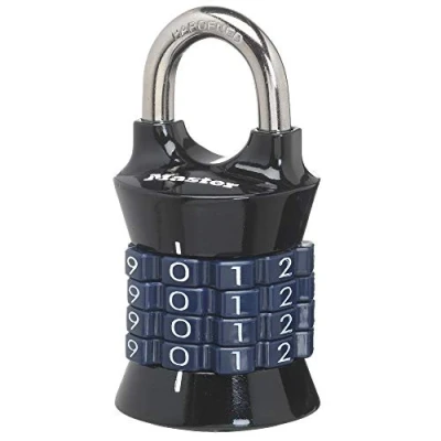 Imagen de Master Lock 1535D Paquete de 1 candado con combinación personalizable, los colores pueden variar