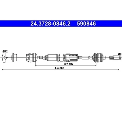 Imagen de ATE 24.3728 0846.2 Cable de Embrague con reajuste automático
