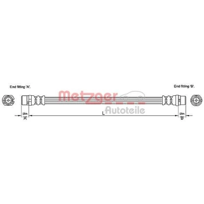 Imagen de METZGER 4110251 Latiguillos de Freno 358 AUDI: A8 D3