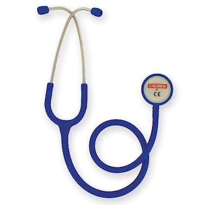 Imagen de Gima Dúofono Clásico para Adultos de Doble Cabezal, Estetoscopio con Pabellón Acero Inoxidable y Diadema Resorte Interno, Azul, 32536