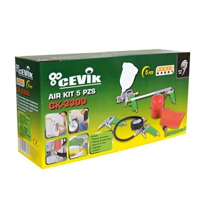 Imagen de Cevik CA CK3300 Kit aerográfico para compresor. 5 piezas: pistola de pintar, petrolear, soplador, inflador y espiral mt.