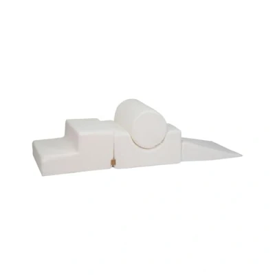 Imagen de MEOWBABY 4 Bloques de Espuma Parque Infantil para Niños, Boucle, Blanco