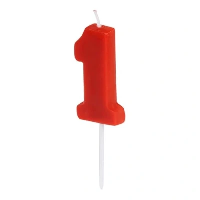 Imagen de ALGON Vela De Cumpleaños 1 Año Color Rojo Diseño Colorido Y Festivo Perfecta Para Celebraciones