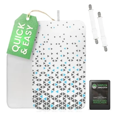 Imagen de SimplySmooth Alfombrilla De Planchar 100x60 para Tu Mesa como Alternativa A La Tabla Manta Resistente Al Calor con Tensores, Paño Y E Book Viajar