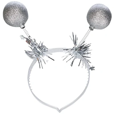 Imagen de Boland 04246 Diadema con purpurina para el pelo, plata, pluma, bola, discoteca, alienígena, brillante, tocado, carnaval, Halloween, fiesta temática, disfraz, teatro, accesorio