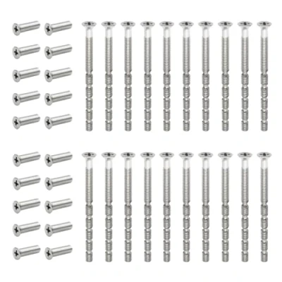 Imagen de GOIYZTTR Tornillos Manijas Puerta, 20 Juegos de Tornillo M4 Conexión y Fijación Niquelado Perno Conector para FijaTirador Pomos