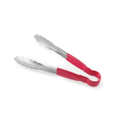 Imagen de HENDI pinzas para servir HACCP, mango en colores de cocina, alimentos, plancha, parilla, barbacoa, cocinar, asar, 300 mm, acero inoxidable, rojo