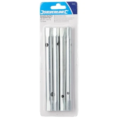 Imagen de Silverline Tools 395020 Llaves de tubo para contratuerca grifos monomando, 5 pzas (8/9, 9/11, 10/11, 12/13 mm)