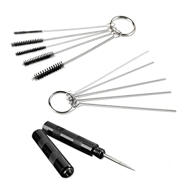 Imagen de SAGUD Kit de Herramientas Limpieza Pintura con aerógrafo, Cepillo Aire, Pistola pulverización, Aguja Lavado Boquilla, Llave Inglesa y Juego cepillos Acero Inoxidable