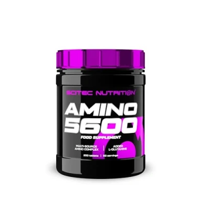 Imagen de Scitec Nutrition Amino 5600 Comprimidos, Aminoácidos Esenciales y BCAA con L Glutamina, Ayuda a la Recuperación Crecimiento Muscular, Fórmula de Proteína Suero Caseinato, 200 Comprimidos