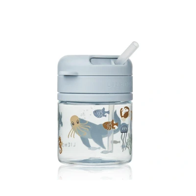 Imagen de Liewood Pavia Straw CUP Unisex Biberón para niños, Talla: One Size, Sea creature/sandy