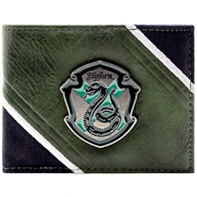 Imagen de Harry Potter Salazar Slytherin Emblema de Cresta Metálica Billetera/Cartera Bi Fold para ID &amp; Tarjetero, Verde
