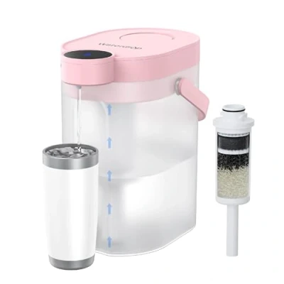 Imagen de Waterdrop FreshTaste 𝐀𝐛𝐥𝐚𝐧𝐝𝐚𝐝𝐨𝐫 𝐝𝐞 𝐀𝐠𝐮𝐚 Jarra Eléctrica con Filtro de Agua, Dispensador Agua 4L para Refrigerador, Reduce Caliza, Cloro, Limpia, Rosa (Filtro: WD EDFS)