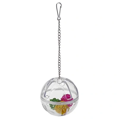 Imagen de niumanery Parrot Chew Toy Hanging Foraging Ball with Inside Bird Cage Acrylic Stand