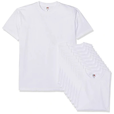 Imagen de Fruit of the Loom Super Premium Short Sleeve Camiseta, Blanco, L (Pack de 10) para Hombre