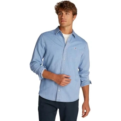 Imagen de Tommy Jeans Regular FIT Shirt Camisa, Hombre, Talla: XL, Denim light