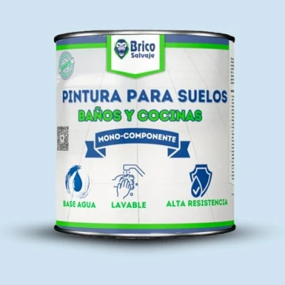 Imagen de BRICOSALVAJE Pintura para suelos Cocina y Baño SATINADO, Mono Componente, Al Agua, Fácil Aplicación (Cielo, 750 ML)