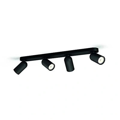 Imagen de Philips myLiving PONGEE black LED Spot light Punto de luz (Foco superficie, GU10, 4 bombilla(s), LED, 220 240 V, Negro)