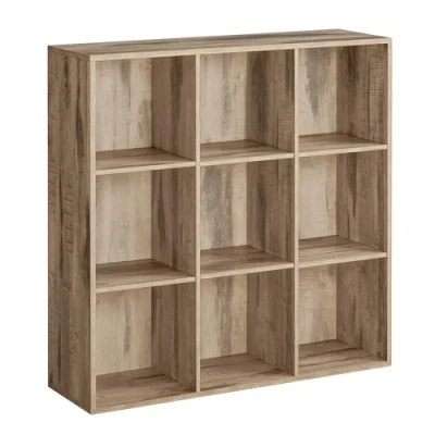 Imagen de VASAGLE Librería, Estantería Almacenaje, Librería de 9 Compartimientos, para Sala Estar, Estudio, Oficina, 30 x 97,7 97,5 cm, Marrón Camello LBC177K01
