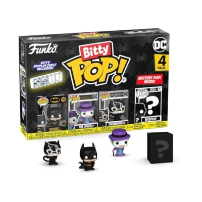 Imagen de Funko Bitty Pop! Batman 85th 4PK Y una Minifigura Misteriosa Sorpresa 0.9 Inch (2.2 Cm) DC Comics Coleccionable Repisa Apilable Incluida Idea de Regalo Toppers Tarta