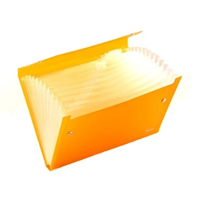 Imagen de Arpan carpeta de archivos expansible, tamaño A4, 13 carpetas, multisección, con cierre carteras, para documentos, color naranja