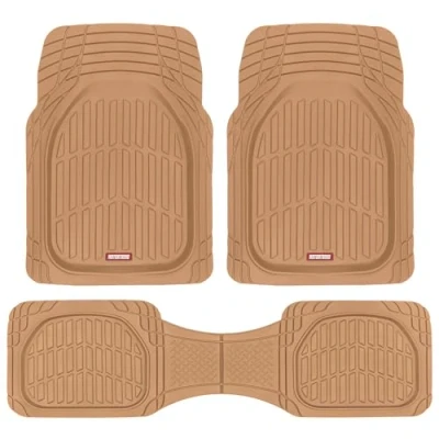 Imagen de Motor Trend MT 923 BG FlexTough Tapetes de Goma Resistentes para Coche, SUV, camión y Furgoneta, protección Todo Tipo Clima, Recortar Adaptarse (Beige Tostado)