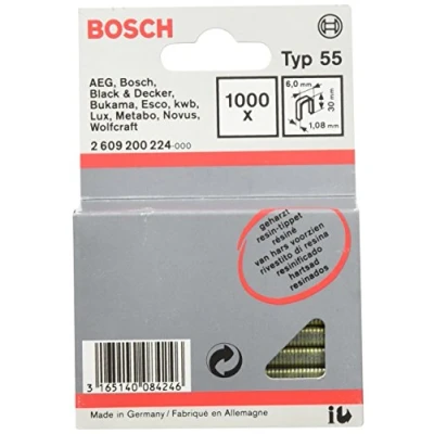 Imagen de Bosch 2 609 200 224 Grapa de lomo estrecho tipo 55 resinificada 6 x 1,08 30 mm (pack 1000)