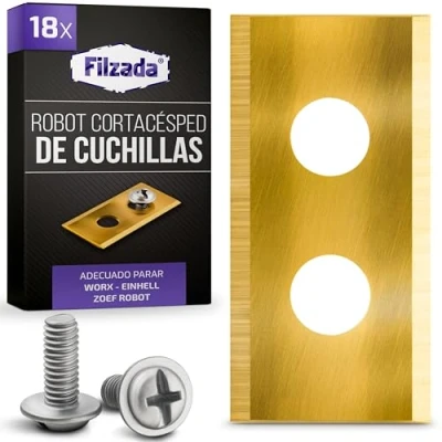 Imagen de Filzada® 18x Cuchillas de Repuesto Titanio adecuadas para Todos los Robots cortacésped Worx Landroid también LandXcape, Zoef Robot y Einhell.
