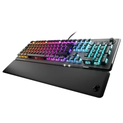 Imagen de ROCCAT Vulcan II Teclado mecánico para Juegos PC, Teclas retroiluminadas RGB Personalizables, reposamuñecas extraíbles, Titan Linear Switches, Negro