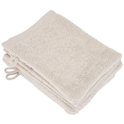 Imagen de de Witte Lietaer Contessa Luxe Guantes baño, algodón, 16 x 22 cm, 6 Unidades, Color Beige