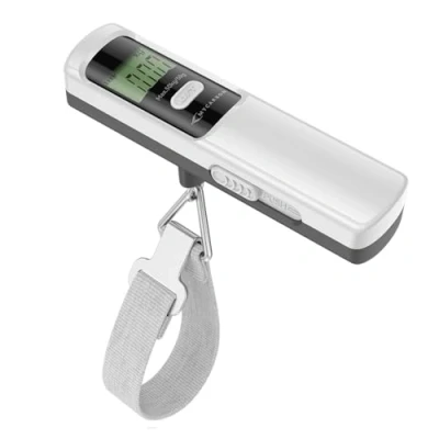 Imagen de MYCARBON Bascula del Equipaje, Pesa Maletas de Viaje Generación Manual Sin Pilas Ni Batería, 110 lb / 50 kg Capacidad Máxima, Adecuado para Viajar, Blanco