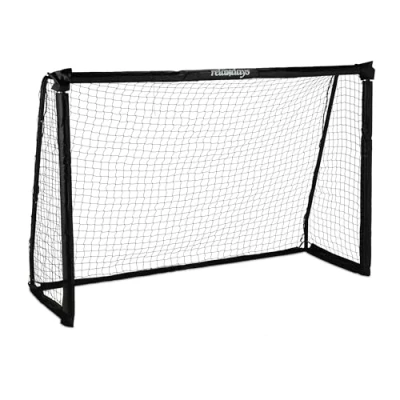 Imagen de Relaxdays Portería, Niños y Adultos, Soccer, 120x180x60 cm, Jardín, Metal, Miniportería Fútbol Resistente, Negro, Acero, 120 x 180 60 cm
