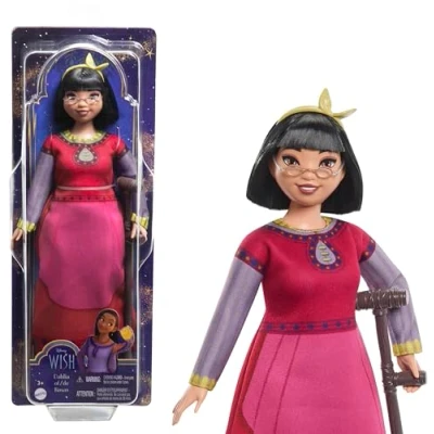 Imagen de Mattel Disney Wish El Poder de los Deseos, Dahlia Muñeca con vestido rojo y accesorios, inspirado en la película, juguete +3 años (HPX24)