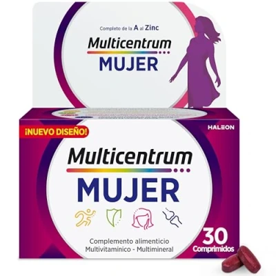 Imagen de Multicentrum Mujer Complemento Alimenticio Multivitaminas Con 13 Vitaminas y 11 Minerales, Sin Gluten, 30 Comprimidos