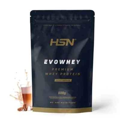 Imagen de HSN Evowhey Protein Café con Leche 500g = 17 Tomas por Envase Concentrado de Proteína Suero 100% Whey Concentrate (WPC) No GMO, Vegetariano, Sin Gluten ni Soja