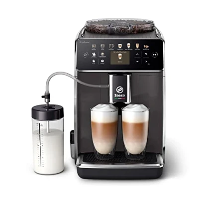 Imagen de Saeco GranAroma Cafetera Superautomática 14 Variedades de Café, Pantalla en Color Intuitiva, 4 Perfiles Usuario, Molinillo Cerámica (SM6580/10)
