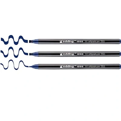 Imagen de Edding 1255 Pluma de Caligrafía Paquete 3 Acero Azul