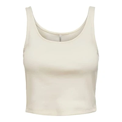 Imagen de ONLY ONLNESSA S/L Short Top JRS Camiseta sin Mangas, Cloud Dancer, Mujeres