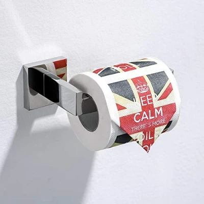 Imagen de Turs sus 304 acero inoxidable inodoro Rollo papel titular cuarto de baño tejido a base herrumbre rack montaje en pared, acabado pulido, K7002P